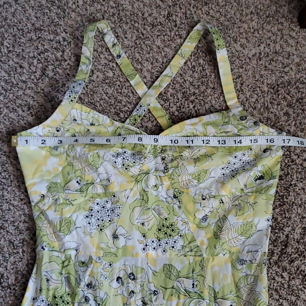 Loft yellow floral sun dress, size 4 - Picture 6 of 8